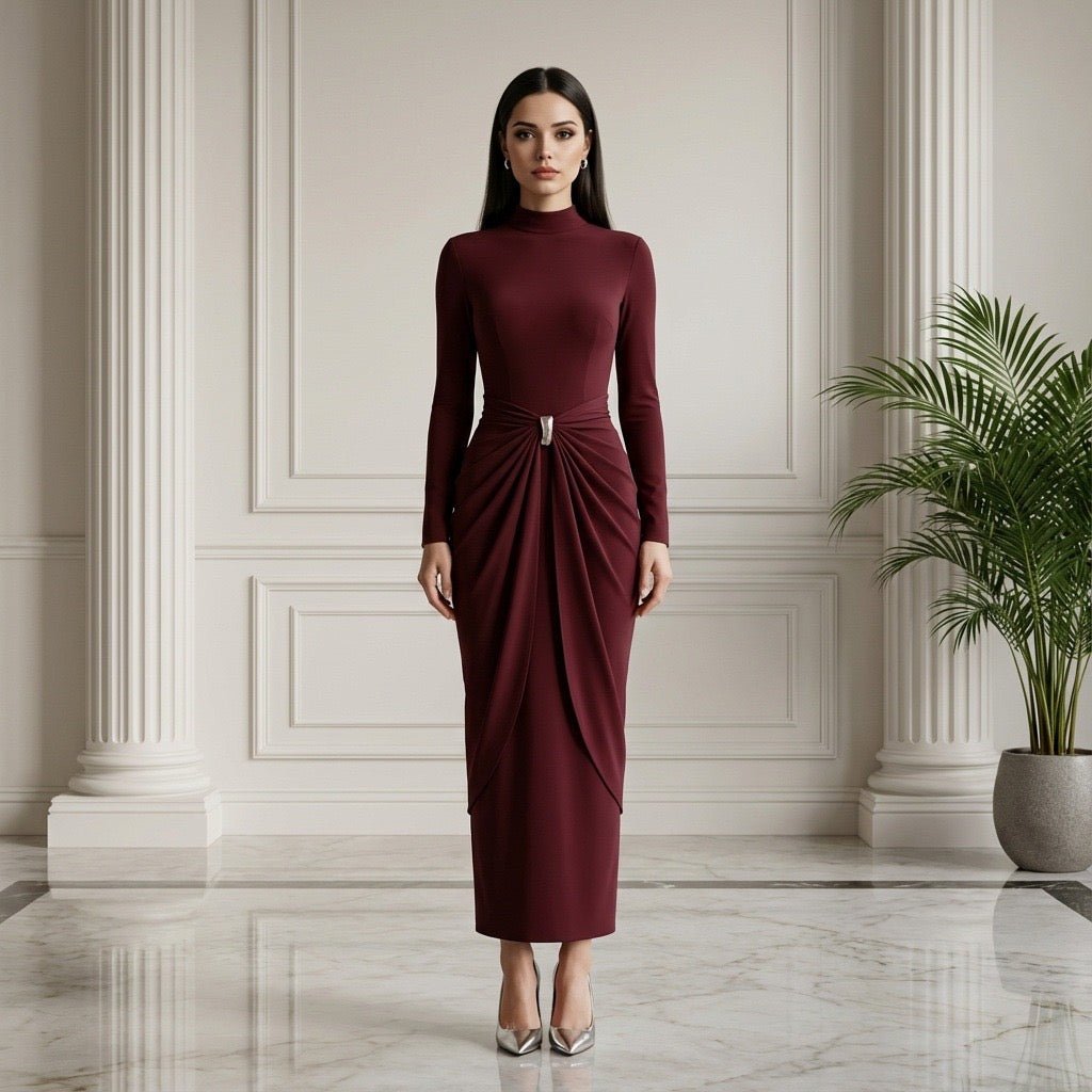 Lunessa Pleated Midi Dress Lu Di Lusso Lunessa Pleated Midi Dress Lu Di Lusso