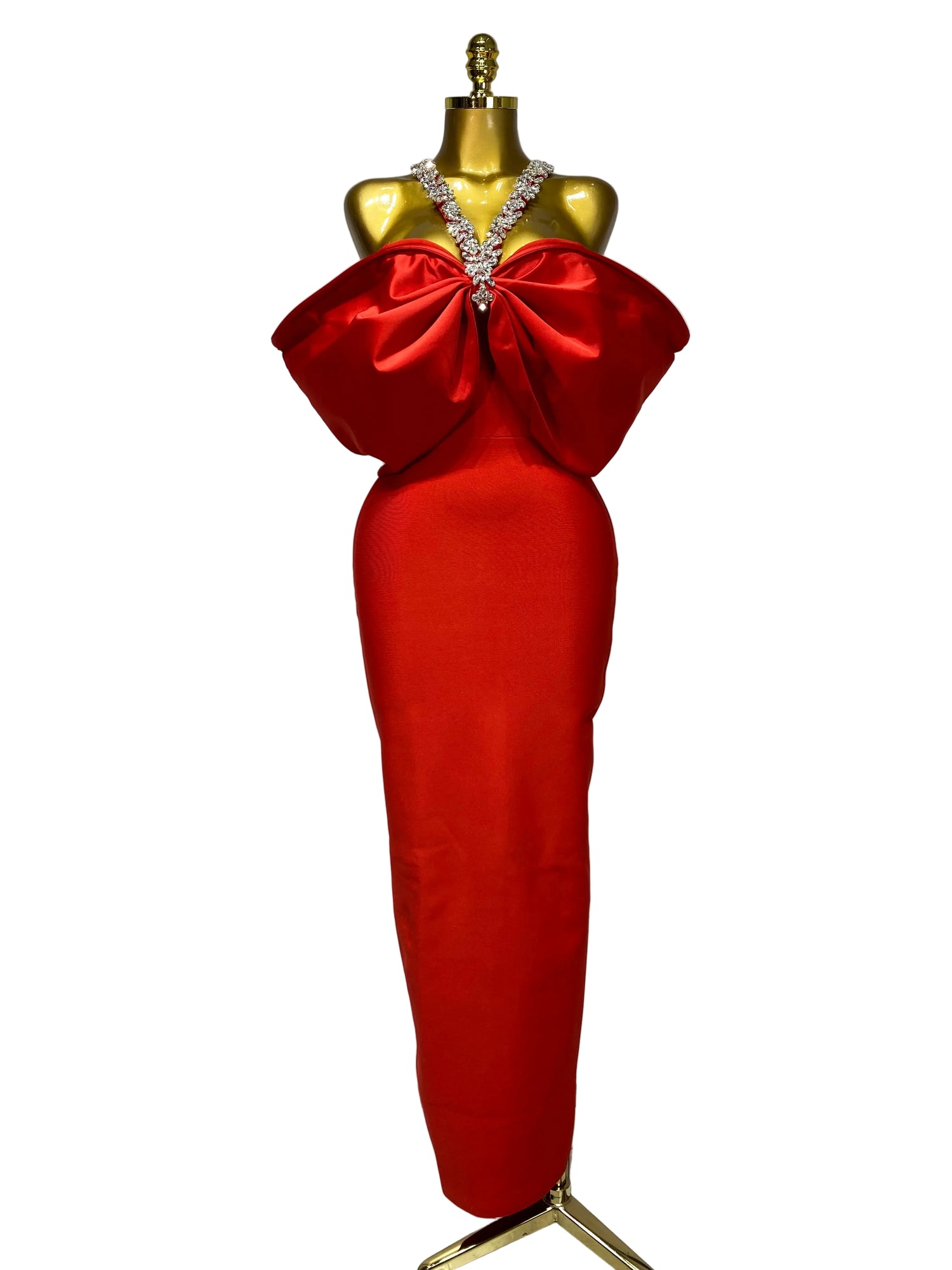 Auralis Crystal Halter Sexy Bandage Dress