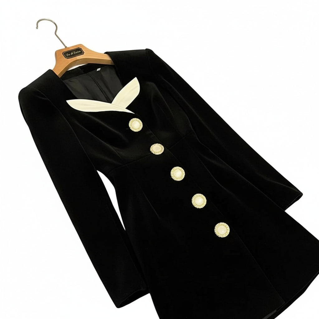 Haifaa Hit-Color Mini Dress for Women