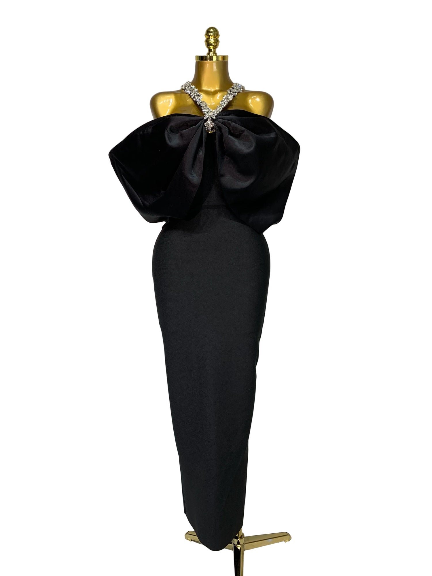 Auralis Crystal Halter Sexy Bandage Dress