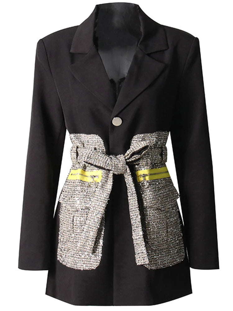 Evéra  Splice Woolen Lapel jacket