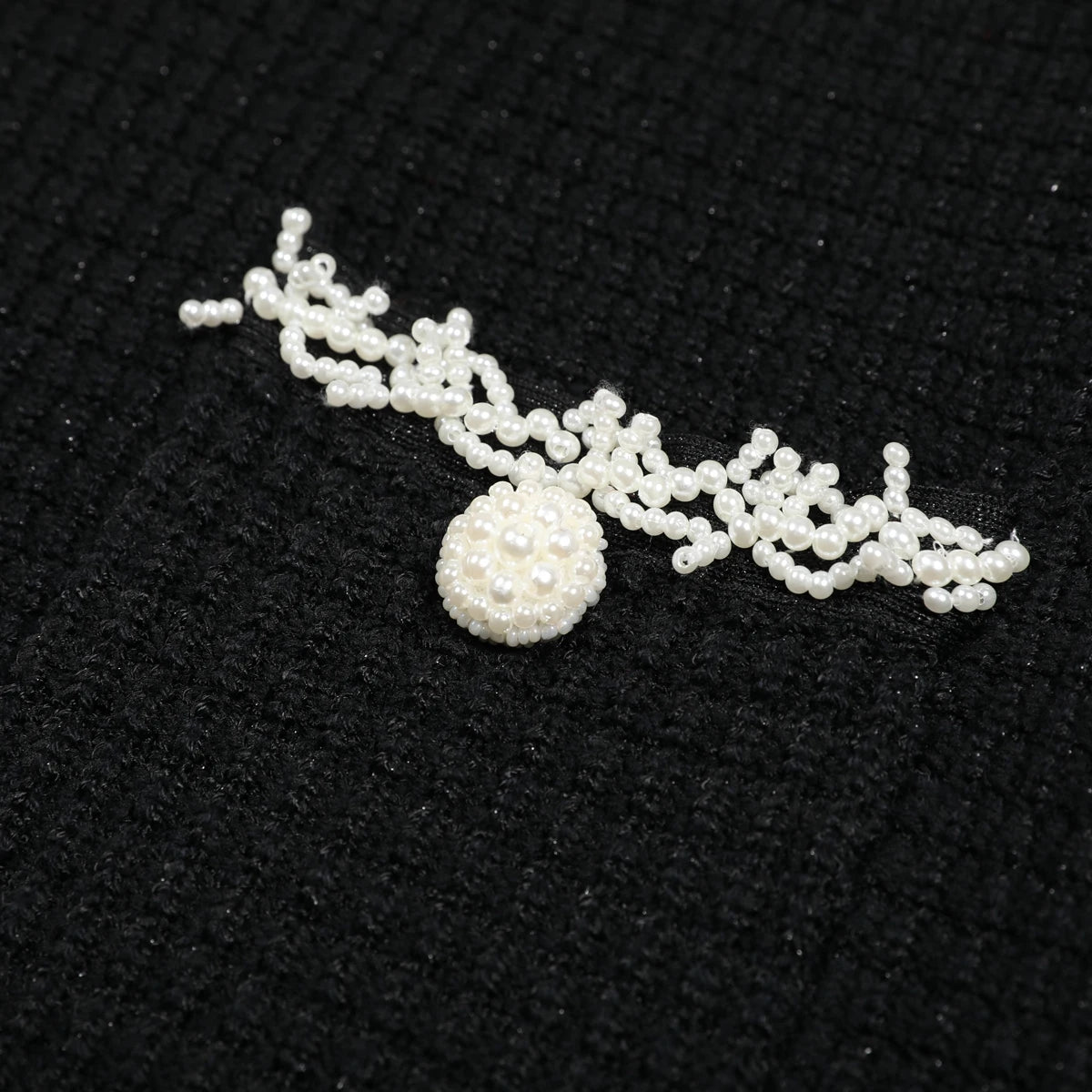 Riwaa  Elegant V-Neck Slim Fit Beaded Mini Dress