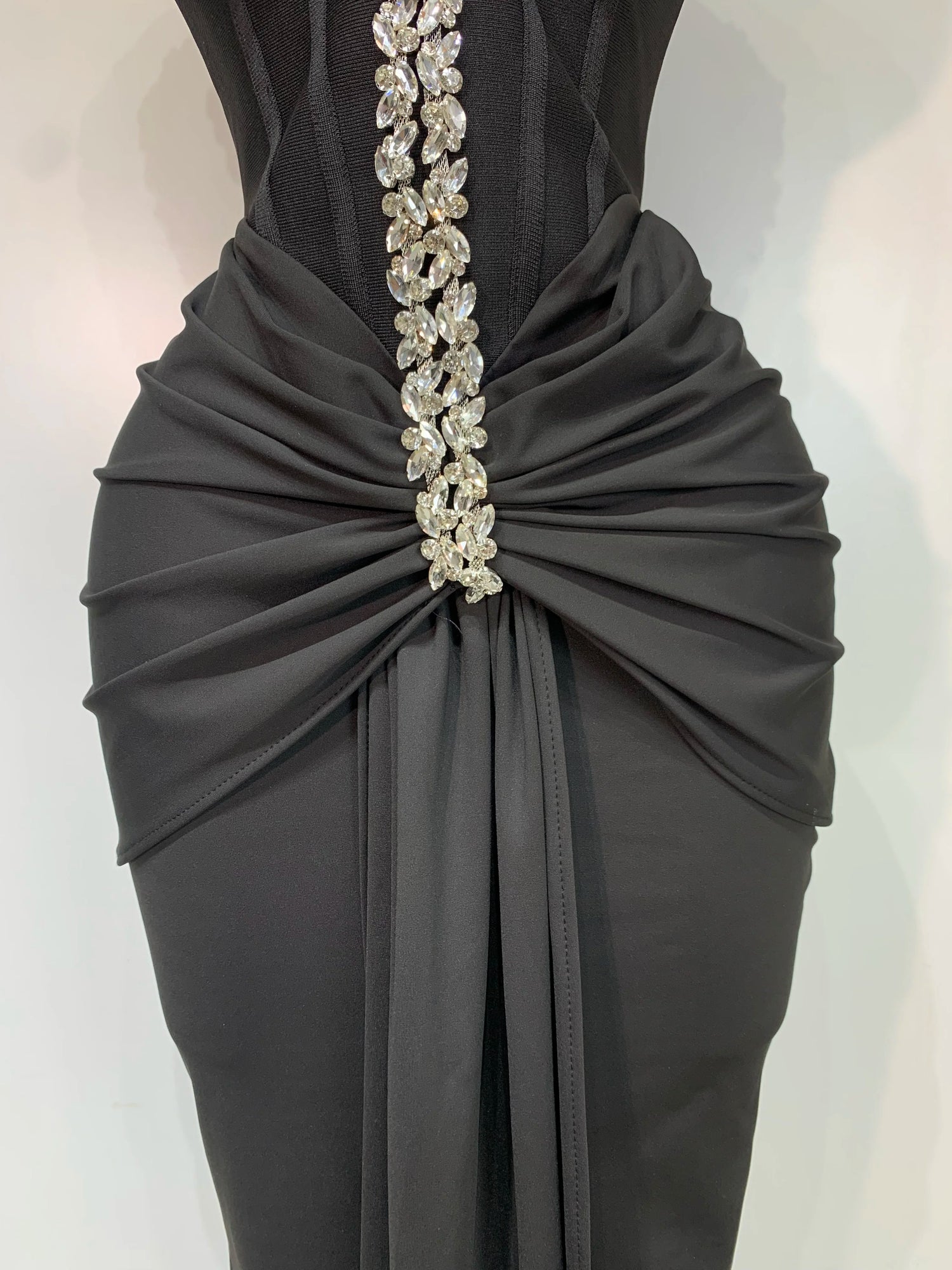 GLAMY Off-Shoulder Diamond Bandage Dress