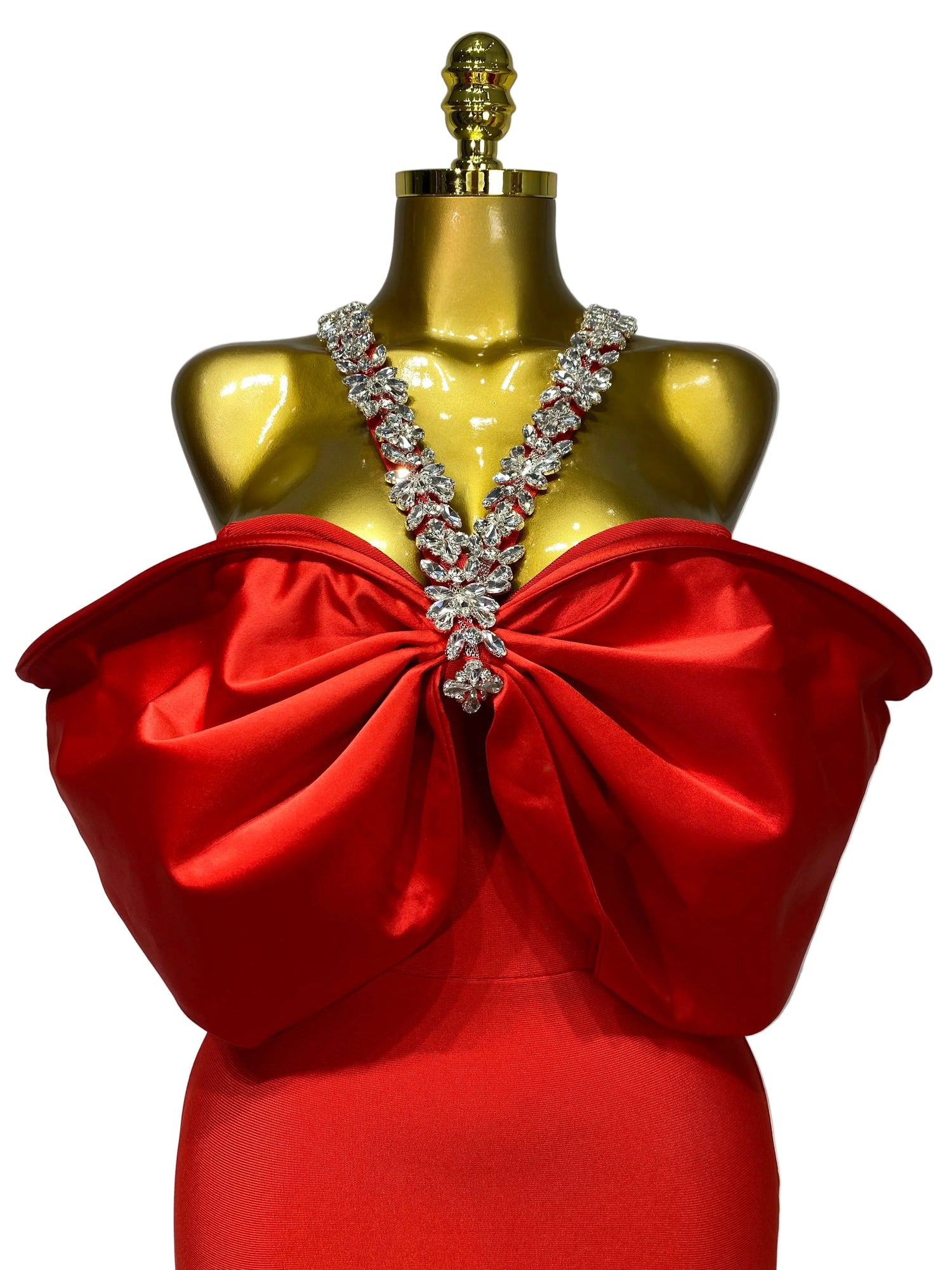 Auralis Crystal Halter Sexy Bandage Dress