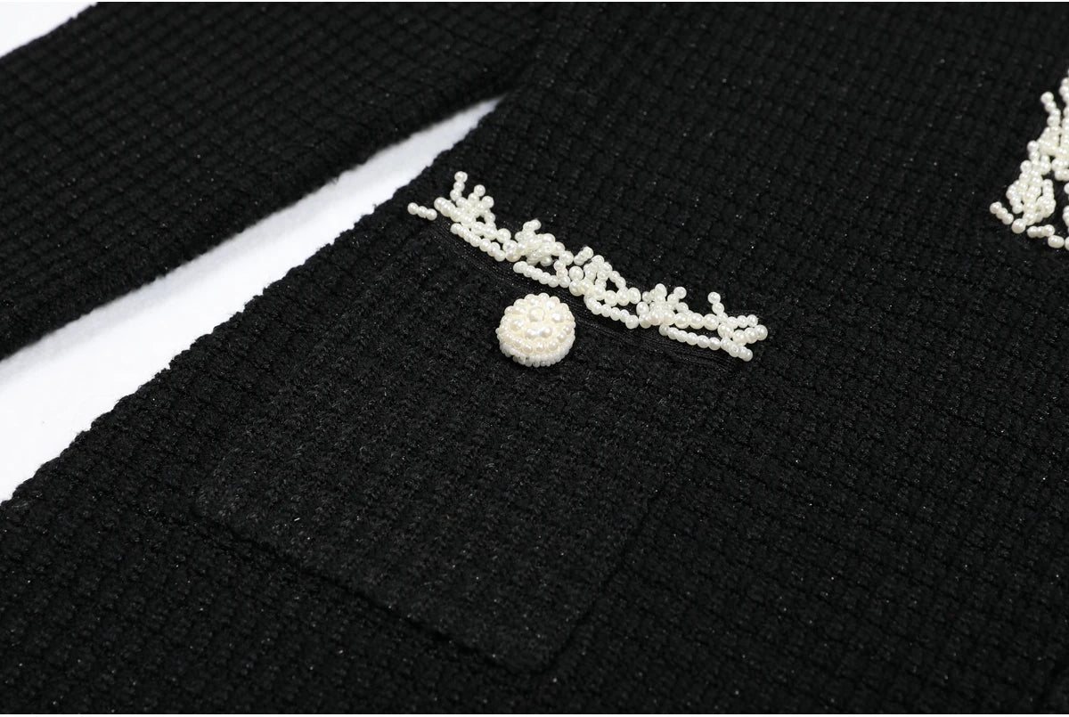 Riwaa  Elegant V-Neck Slim Fit Beaded Mini Dress