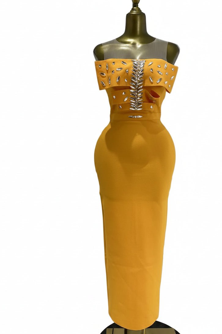 AURESSAN Orange Dress 🧡 - Lu Di Lusso