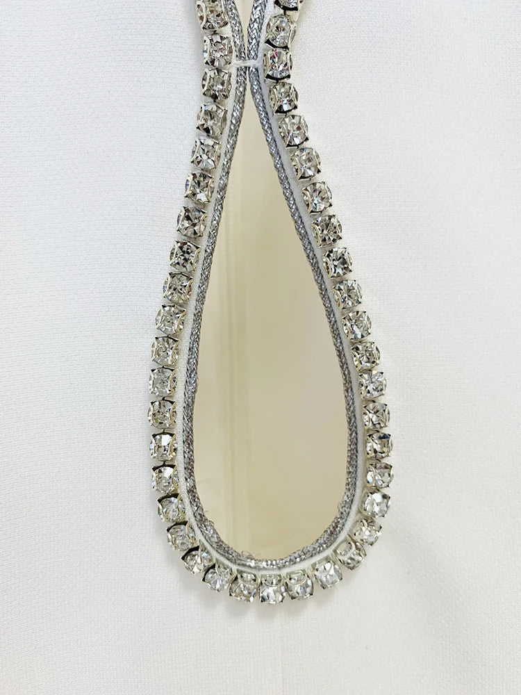 Bianca - White Jumpsuit with Crystal - Embellished Neckline - Lu Di Lusso