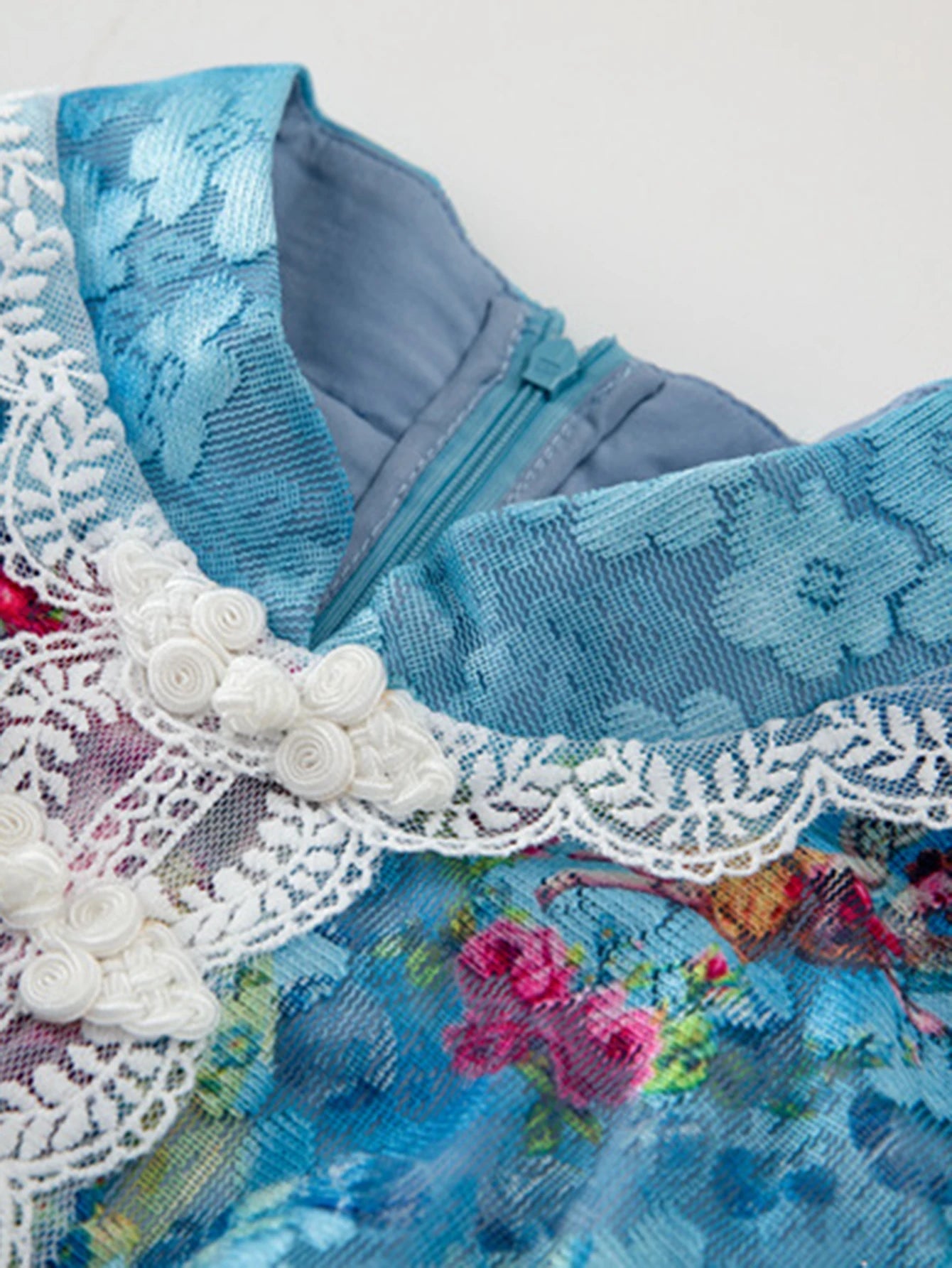 Blosselle Dress features butterfly sleeves, floral print - Lu Di Lusso