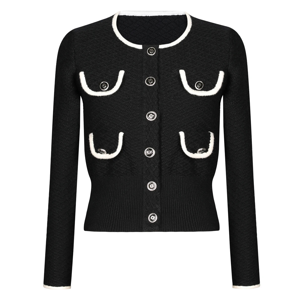 Cavelline Knitted Color Block Cardigan & Straight - Leg Pants Set - Lu Di Lusso