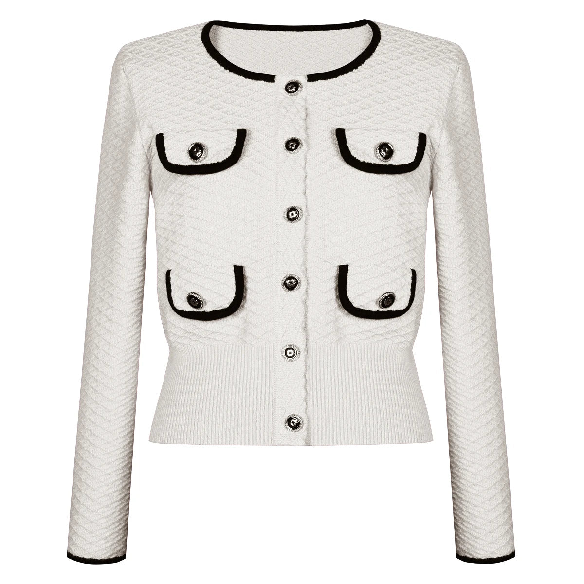 Cavelline Knitted Color Block Cardigan & Straight - Leg Pants Set - Lu Di Lusso