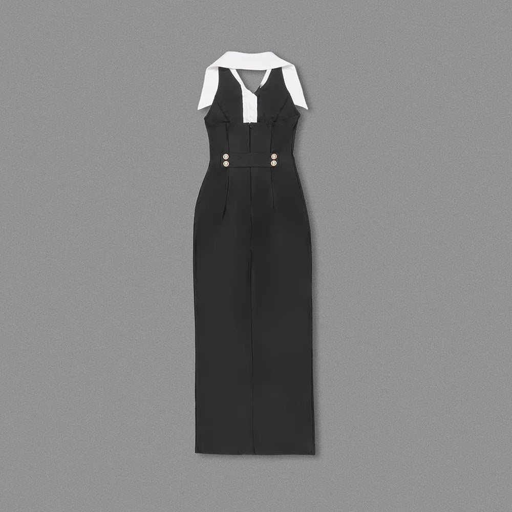 Centia Sexy Sleeveless Button Slim Club maxi Dress - Lu Di Lusso