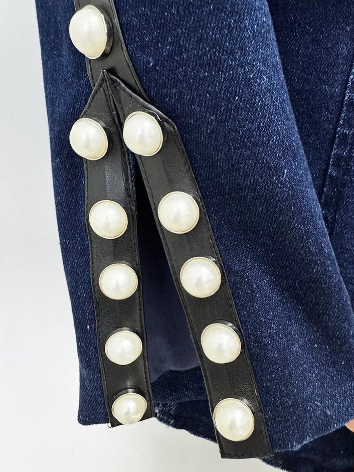 DENARA Beaded Denim Suit - Lu Di Lusso
