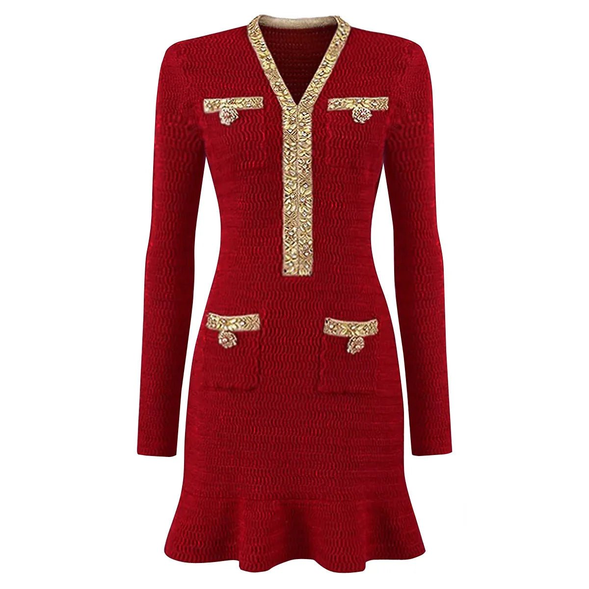 Éclavine Women's Crystal Knit Mermaid Mini Dress - Lu Di Lusso