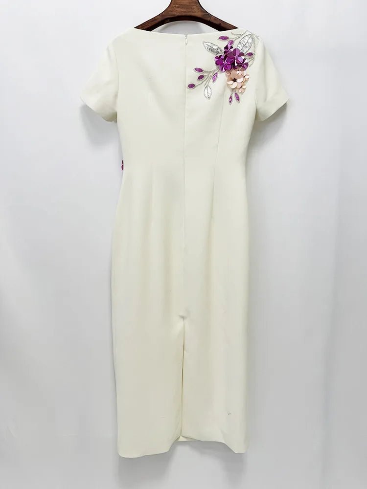 ÉLISENNE Elegant Midi Dress - Lu Di Lusso