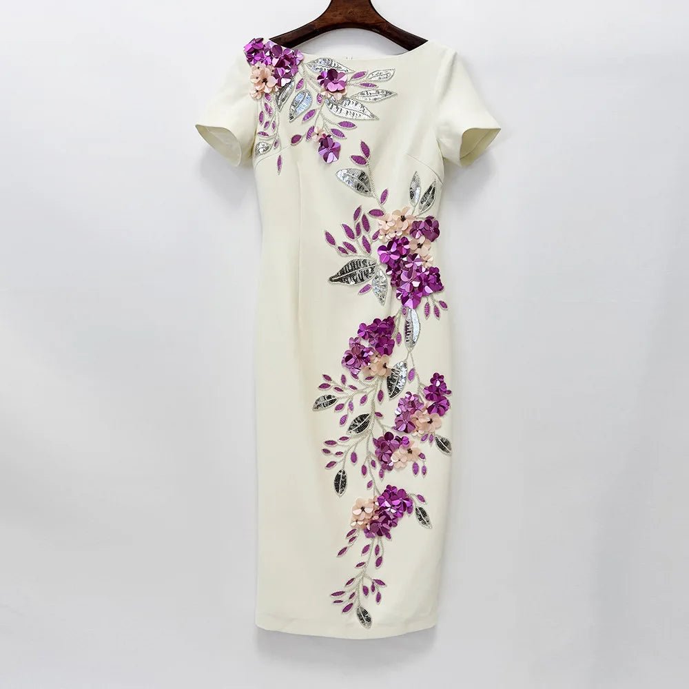ÉLISENNE Elegant Midi Dress - Lu Di Lusso