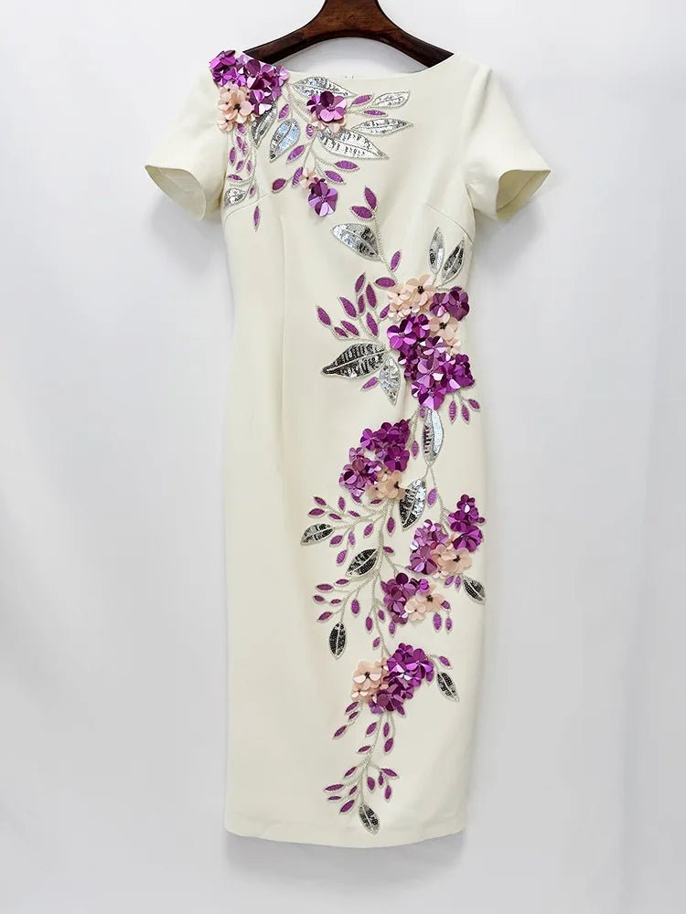 ÉLISENNE Elegant Midi Dress - Lu Di Lusso