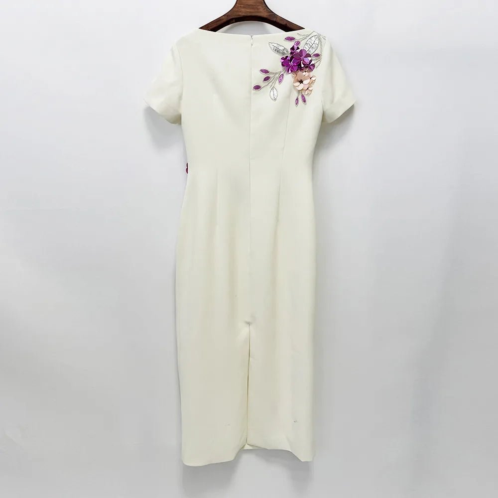 ÉLISENNE Elegant Midi Dress - Lu Di Lusso