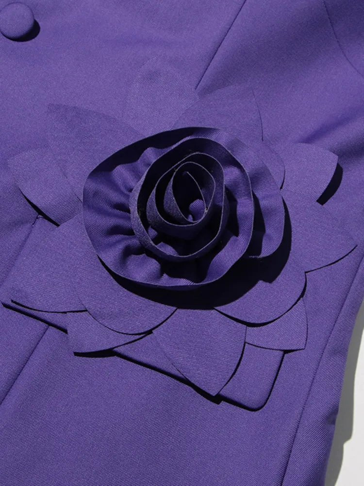 Élivette elegant blazer with 3D floral details - Lu Di Lusso