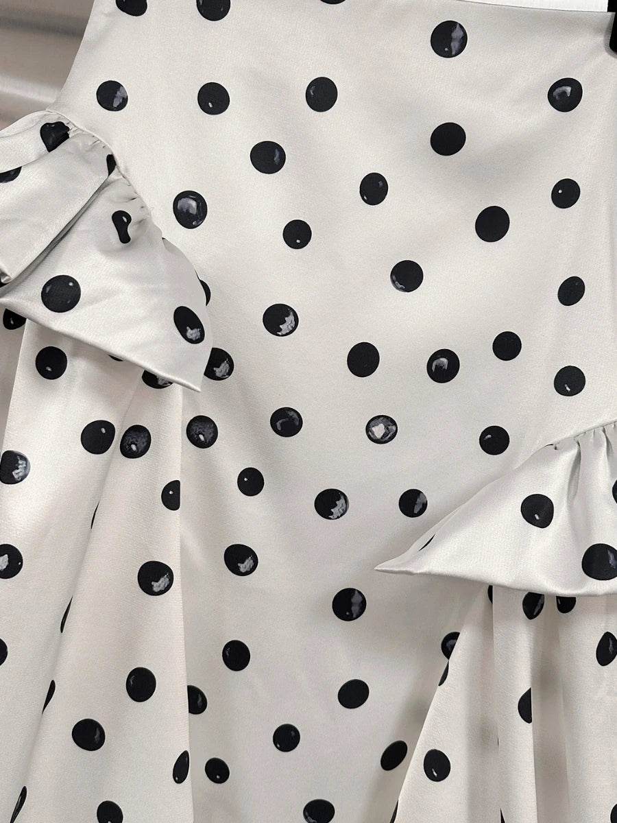 ÉLODIE Polka Dot Skirt - Lu Di Lusso