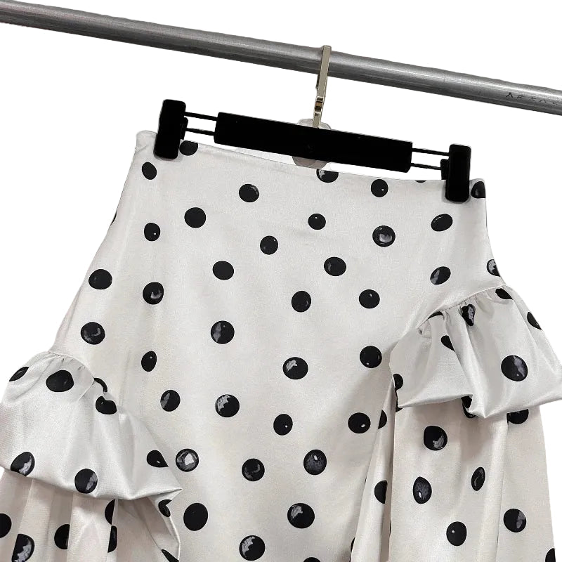ÉLODIE Polka Dot Skirt - Lu Di Lusso