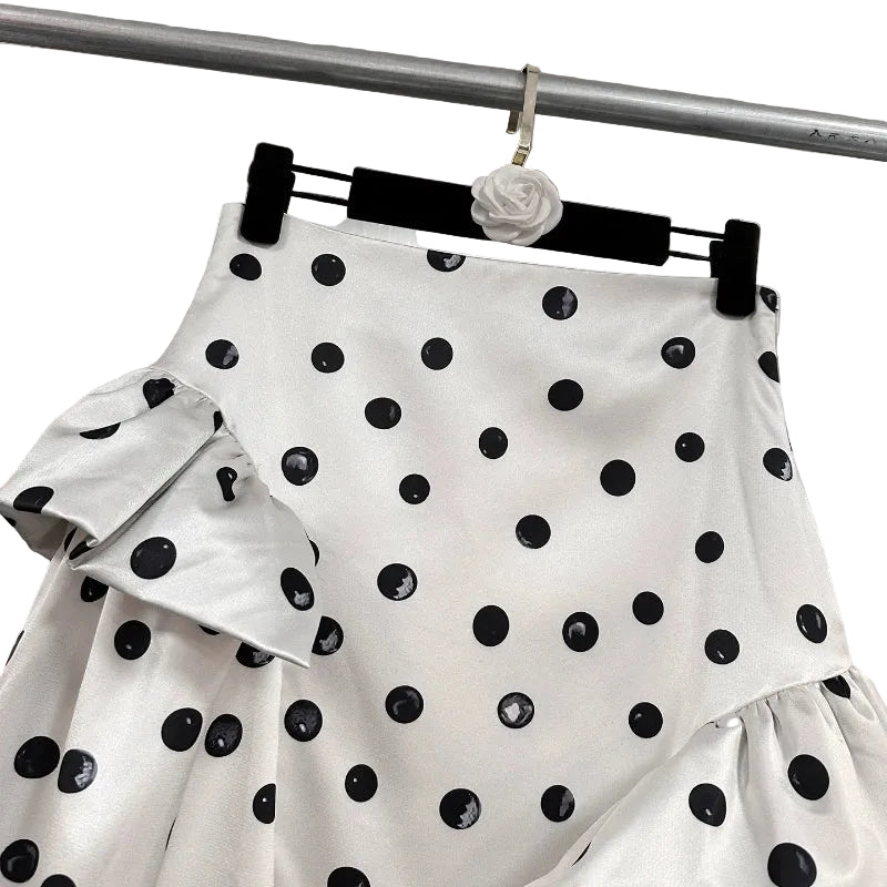 ÉLODIE Polka Dot Skirt - Lu Di Lusso