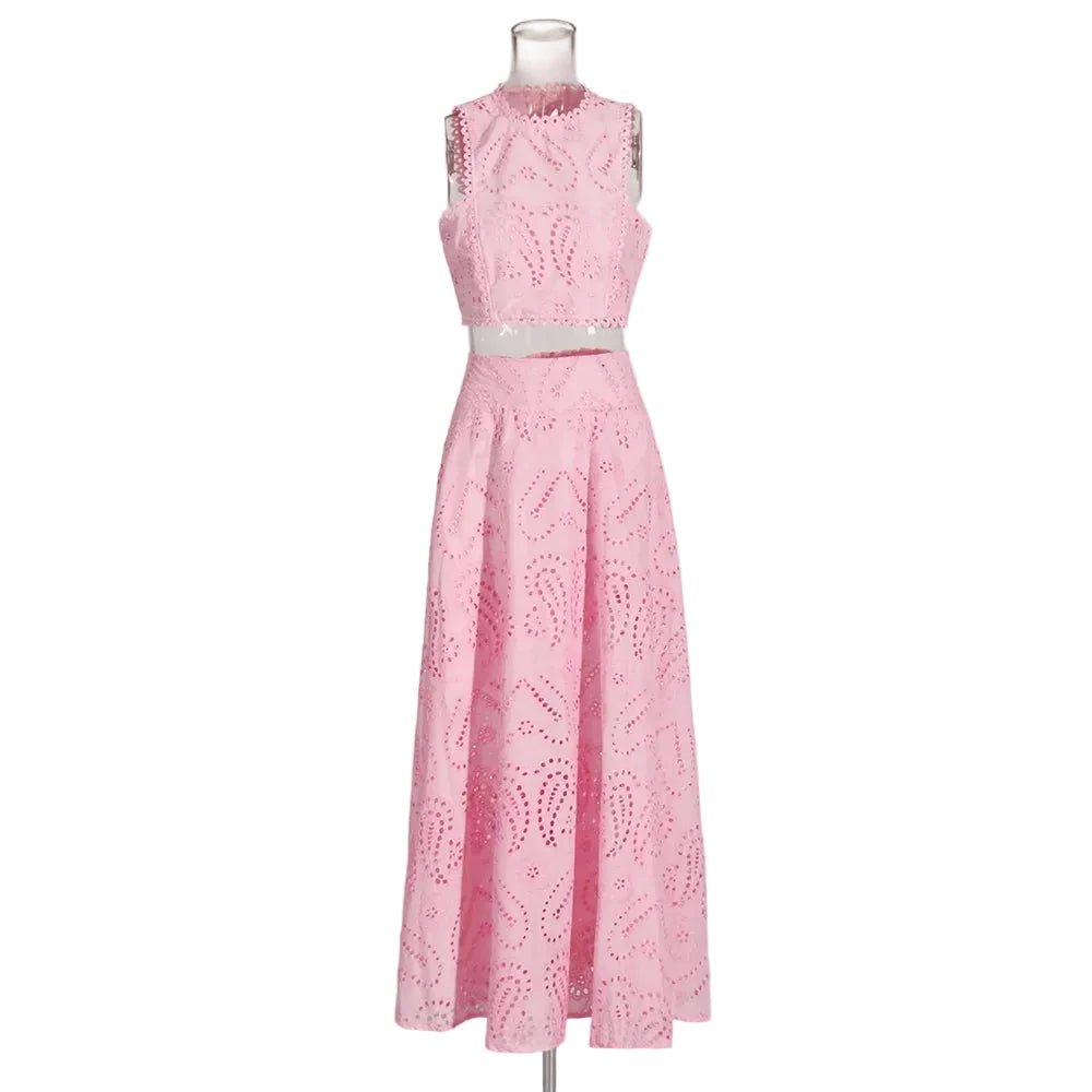 ELVÉNA Embroidered Skirt Set - Lu Di Lusso