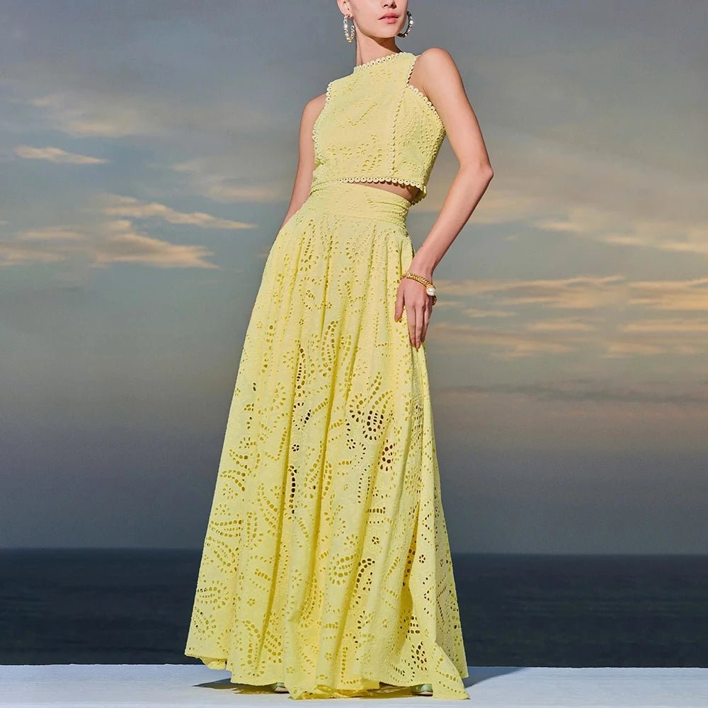 ELVÉNA Embroidered Skirt Set - Lu Di Lusso