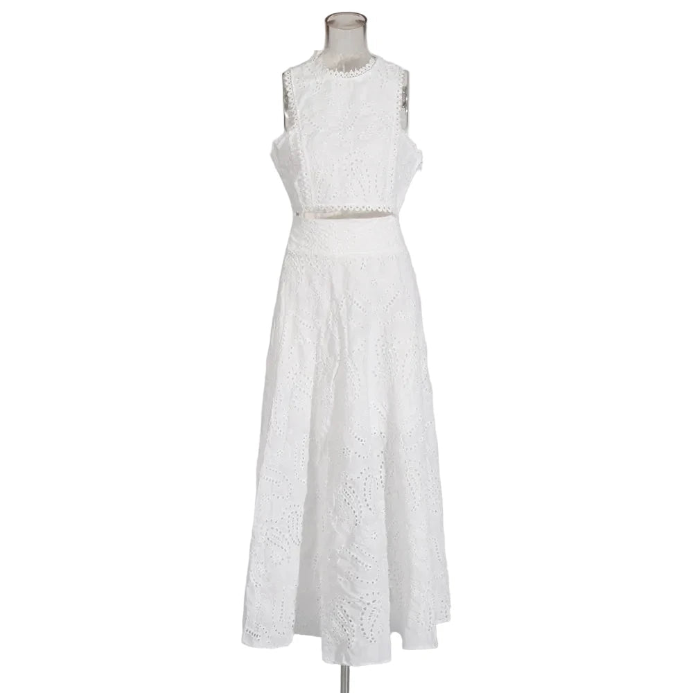 ELVÉNA Embroidered Skirt Set - Lu Di Lusso
