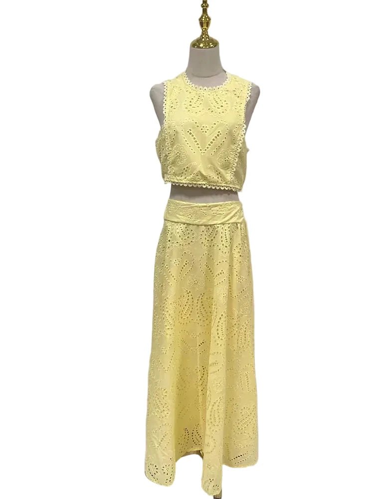ELVÉNA Embroidered Skirt Set - Lu Di Lusso