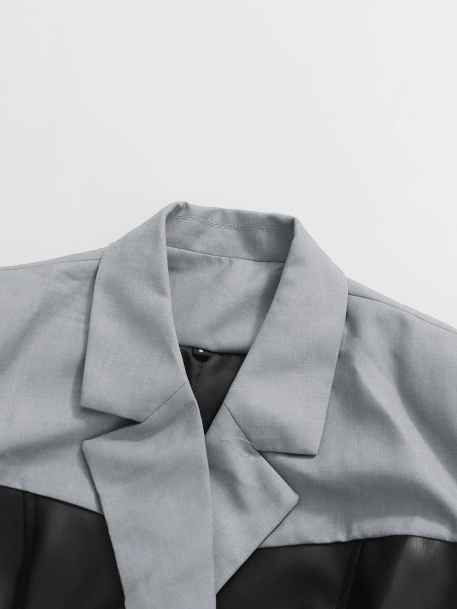 Elvis Colorblock Jacket – Slim Fit Double - Breasted Lapel Coat - Lu Di Lusso