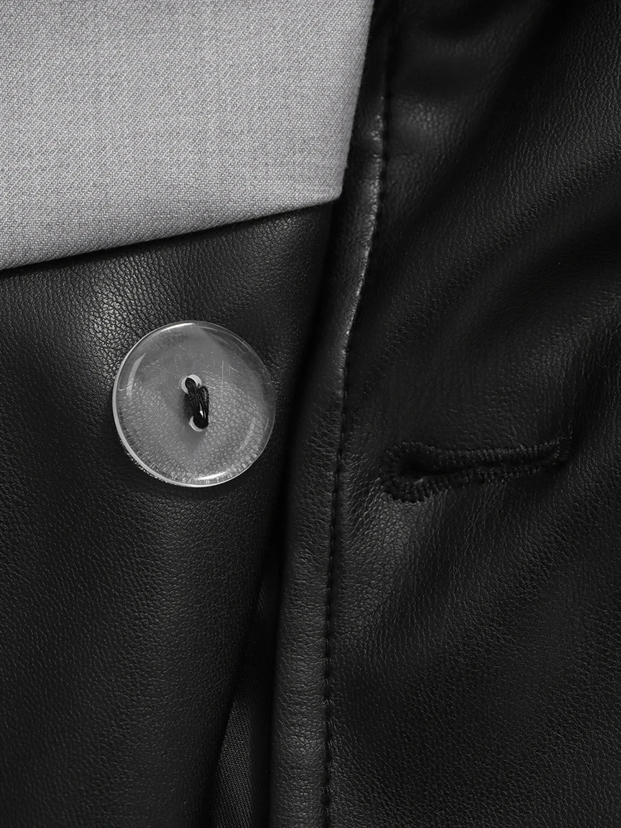 Elvis Colorblock Jacket – Slim Fit Double - Breasted Lapel Coat - Lu Di Lusso