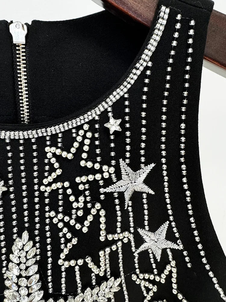 Étoile Beaded Tank Mini Dress - Lu Di Lusso
