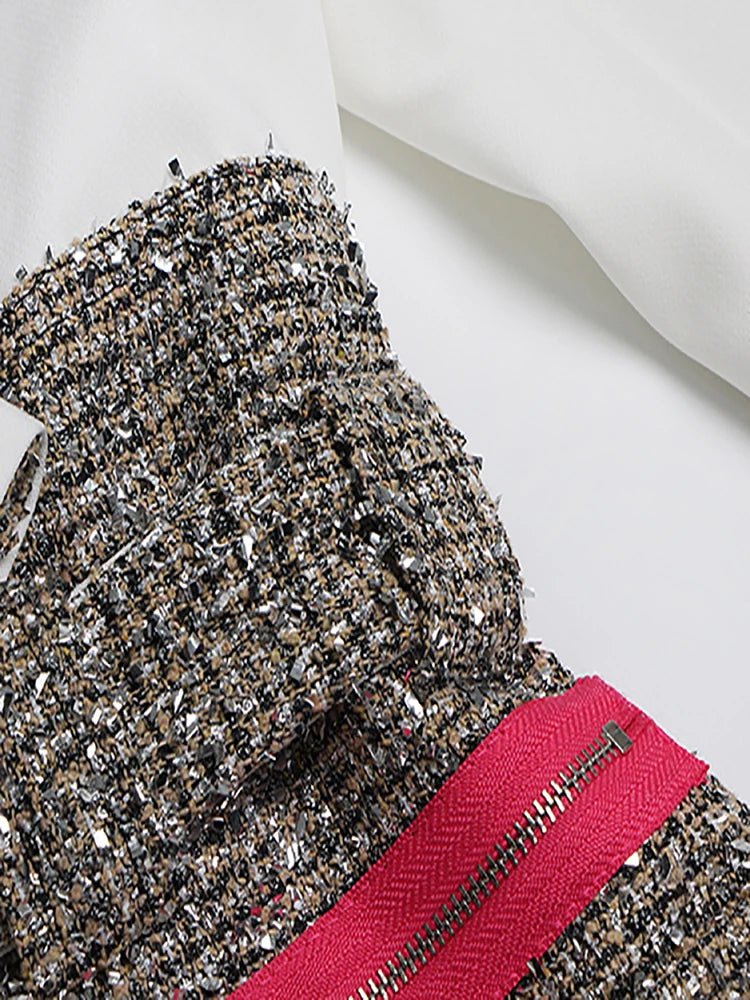 Evéra Splice Woolen Lapel jacket - Lu Di Lusso