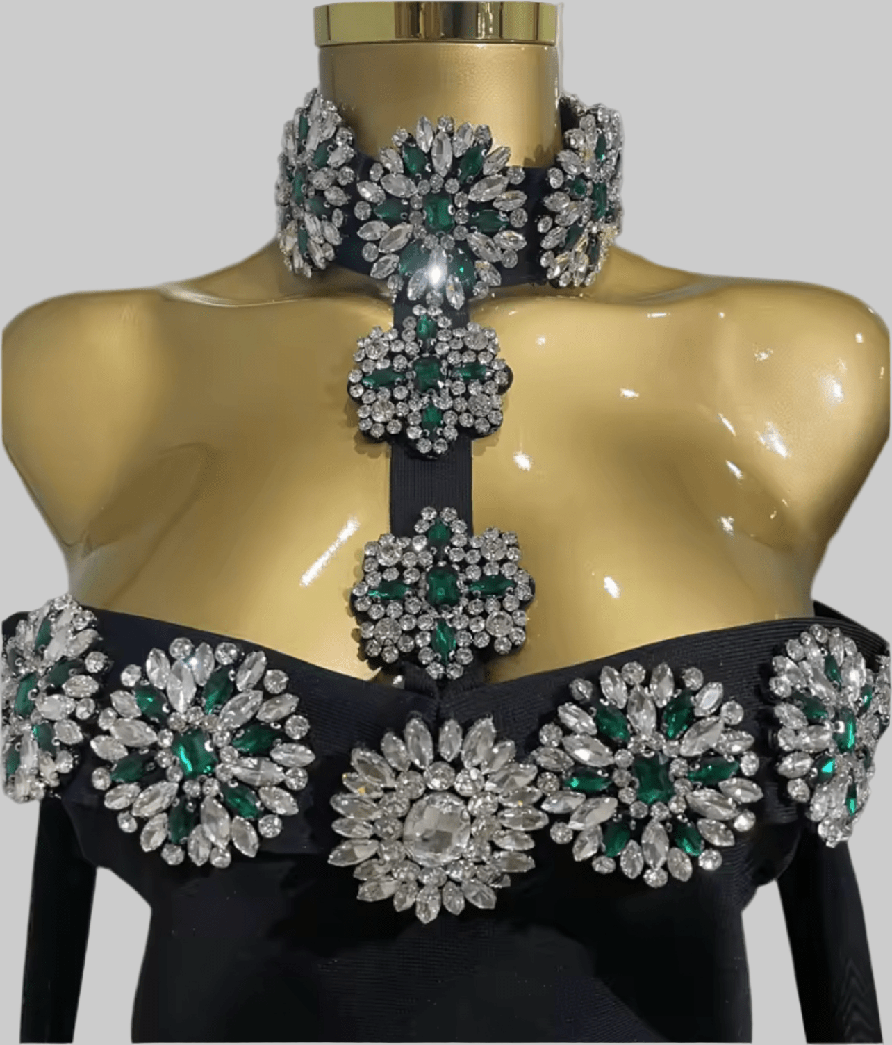 Fatalé Noir a black crystal - beaded bodycon dress - Lu Di Lusso
