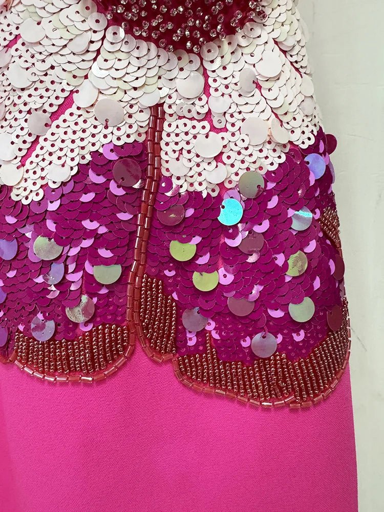 FLORENZA Floral Beaded Dress - Lu Di Lusso
