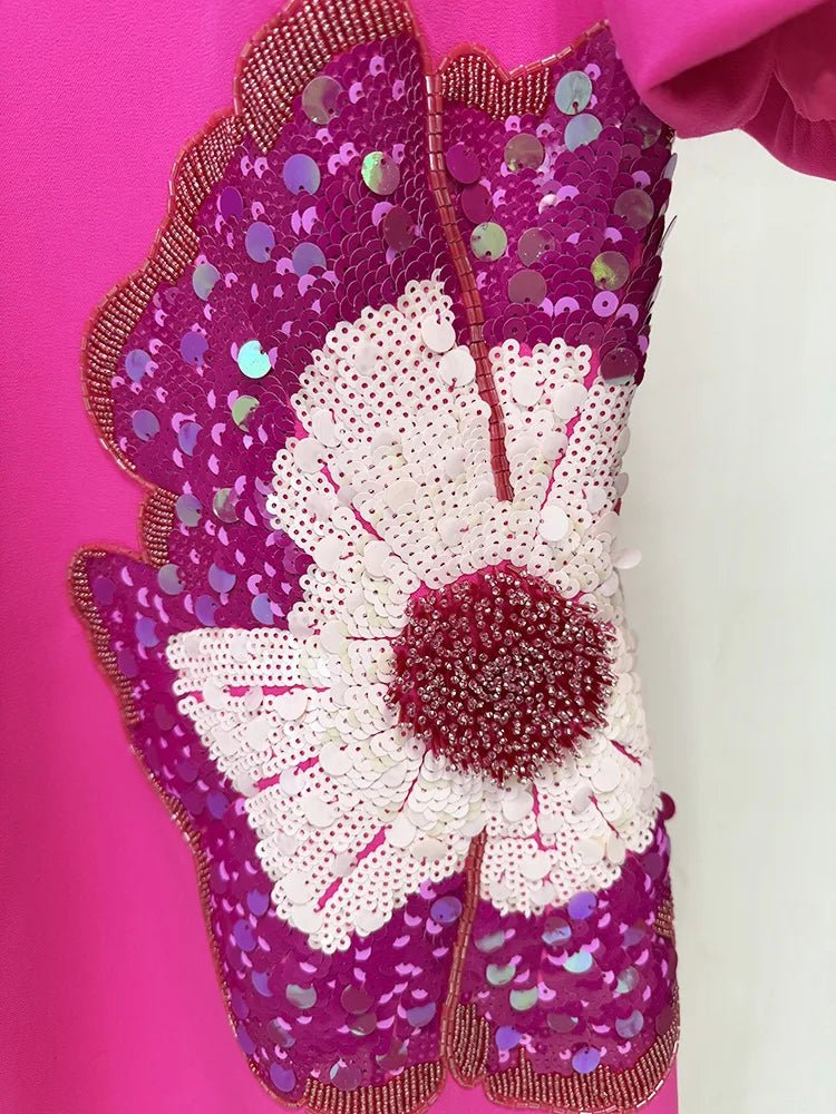 FLORENZA Floral Beaded Dress - Lu Di Lusso