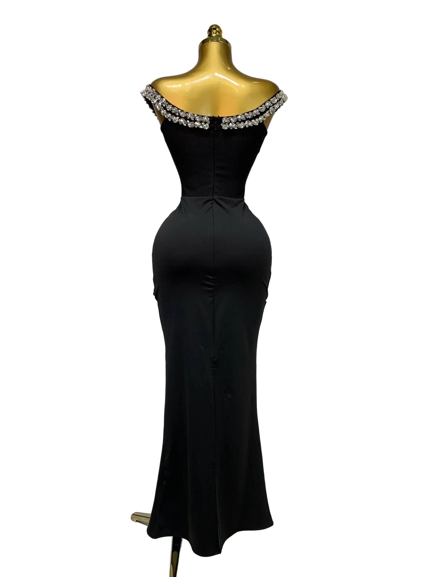 GLAMY Off - Shoulder Diamond Bandage Dress - Lu Di Lusso