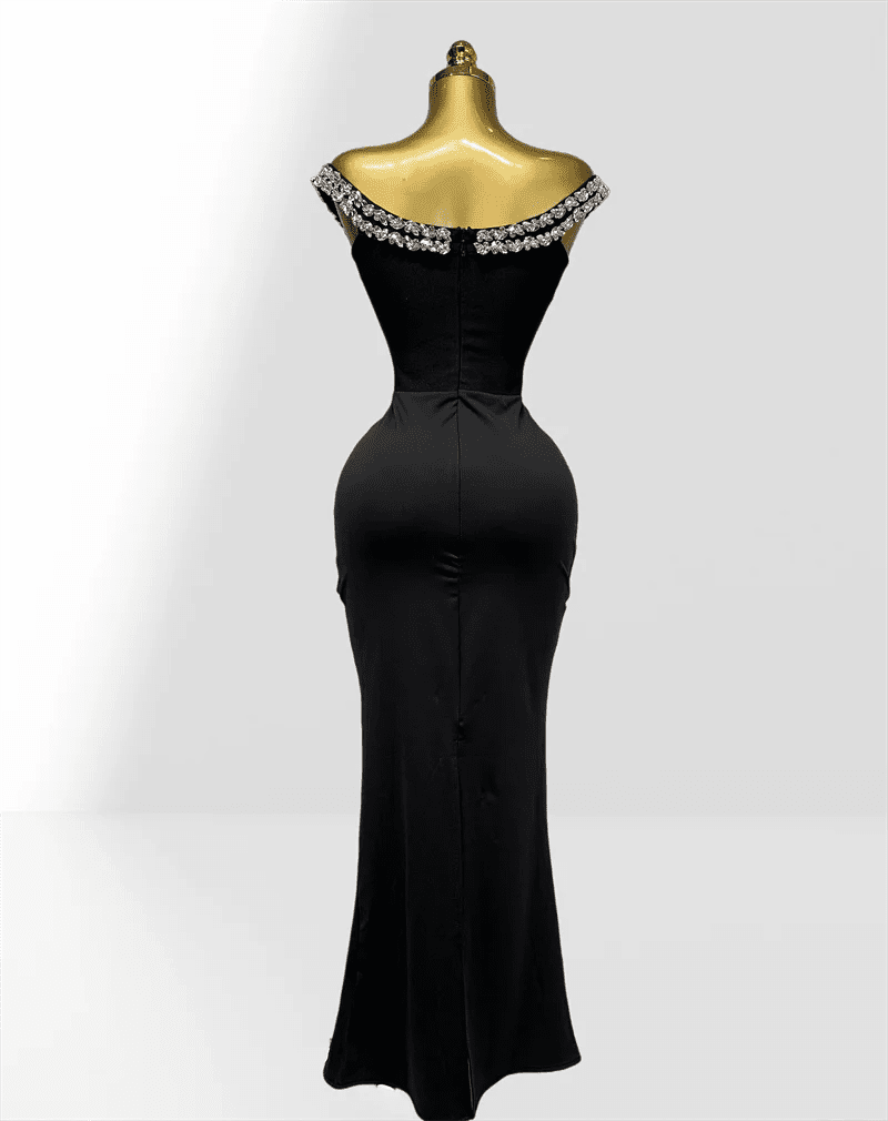 GLAMY Off - Shoulder Diamond Bandage Dress - Lu Di Lusso
