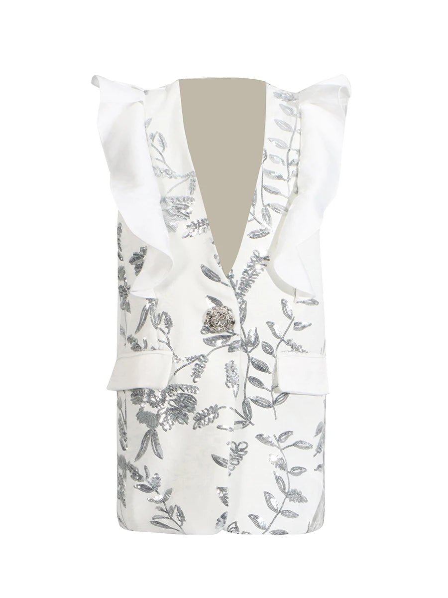 Glimmara Vintage - inspired sequin patchwork vest - Lu Di Lusso