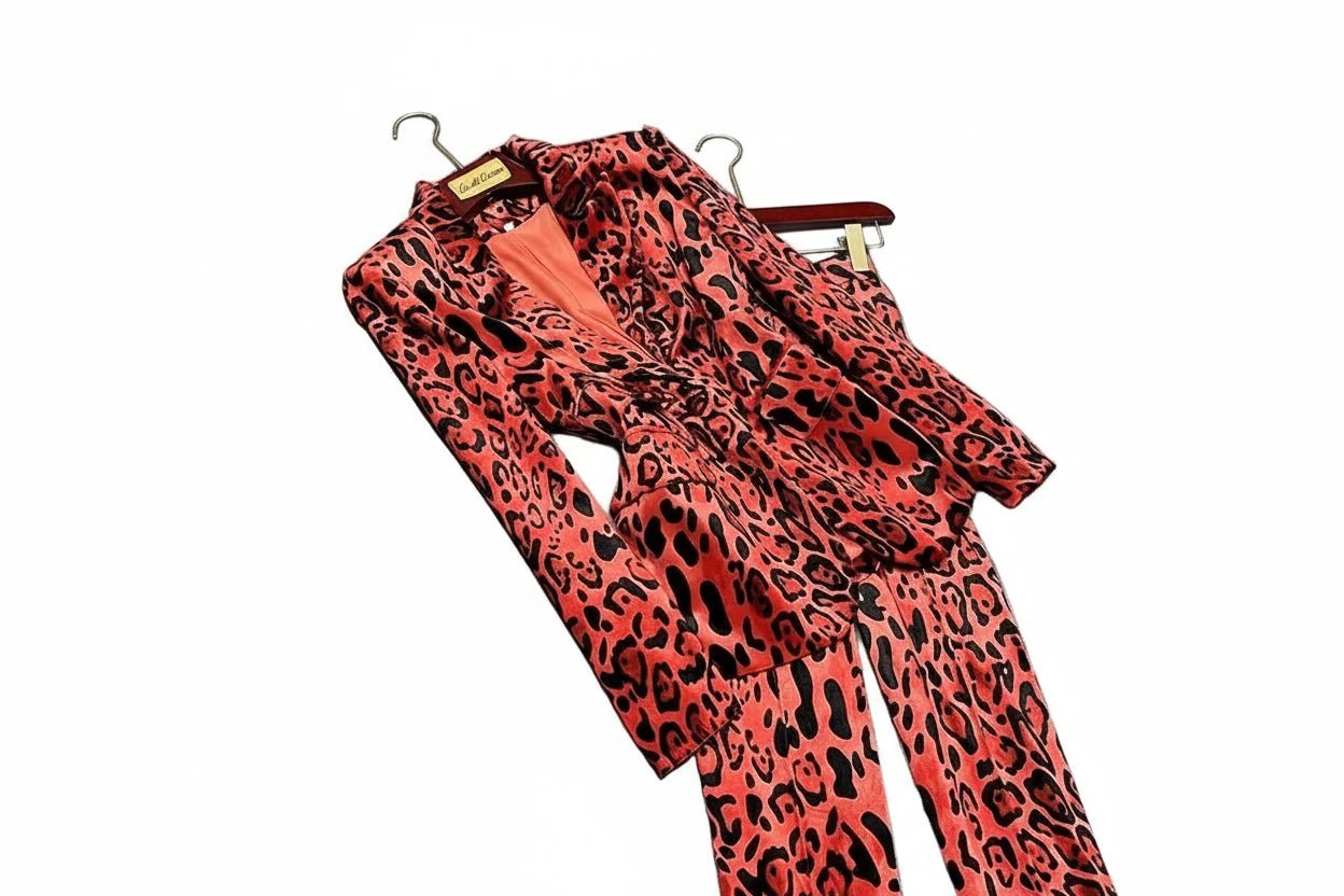 LEOPARA Leopard Velvet Suit - Lu Di Lusso