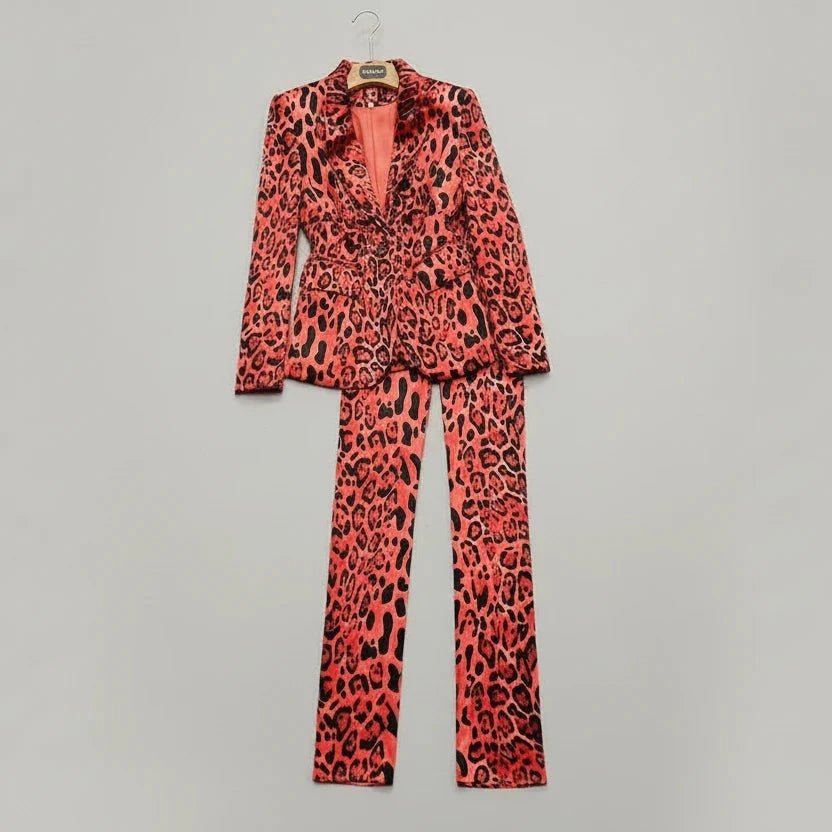 LEOPARA Leopard Velvet Suit - Lu Di Lusso
