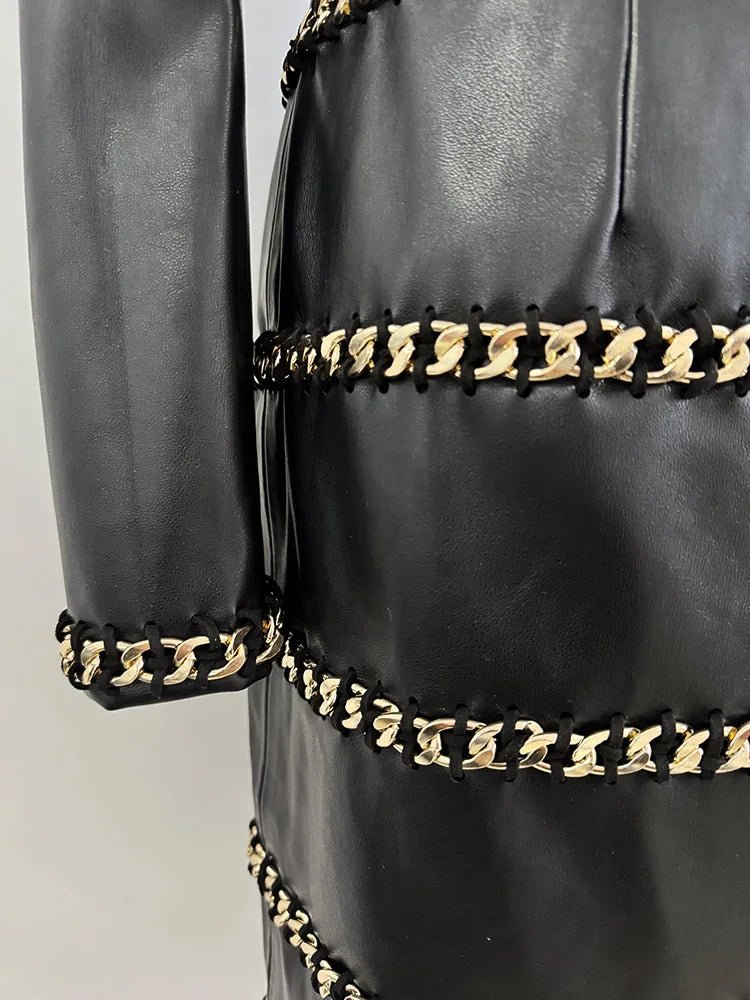 Lotessa One - Shoulder Leather Mini Dress - Lu Di Lusso