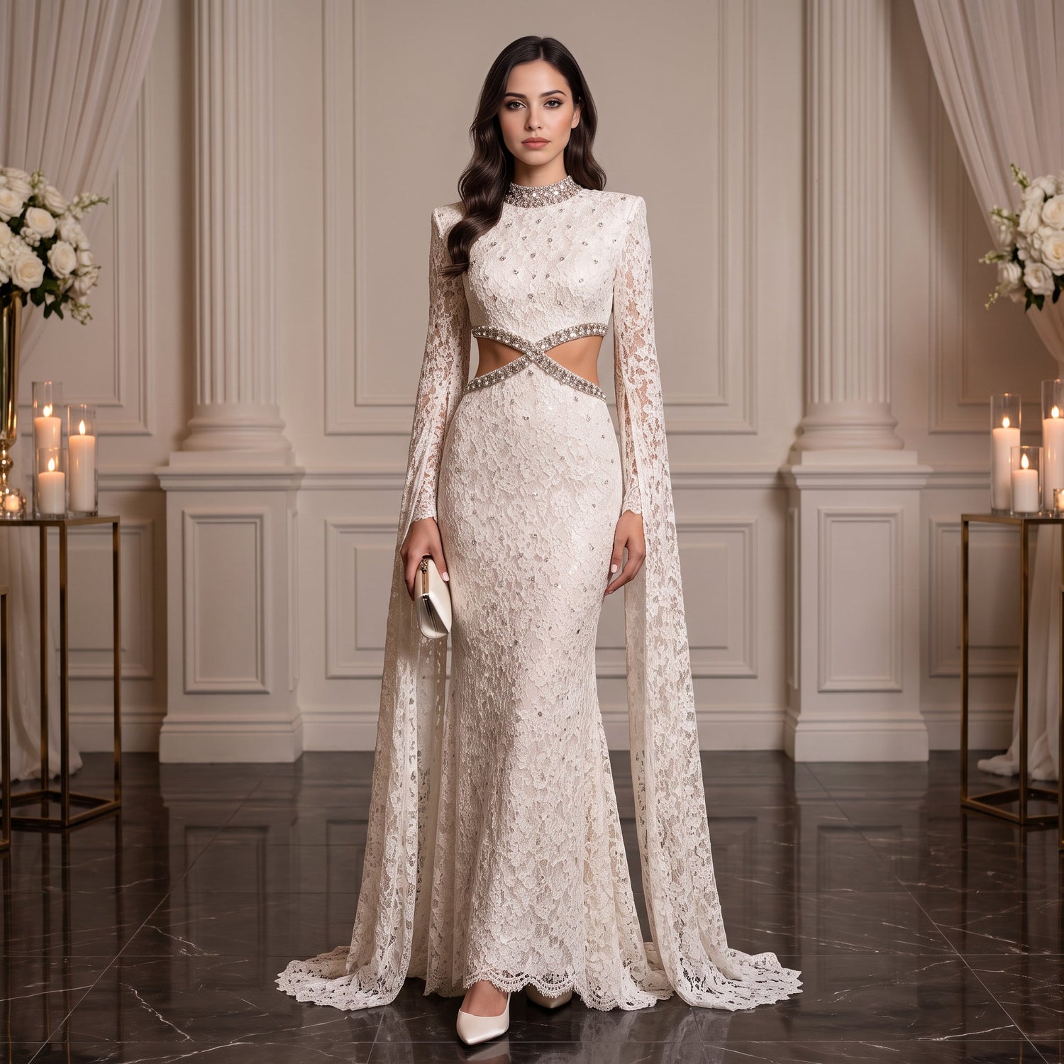 LUCÉLIA Lace Maxi Dress - Lu Di Lusso