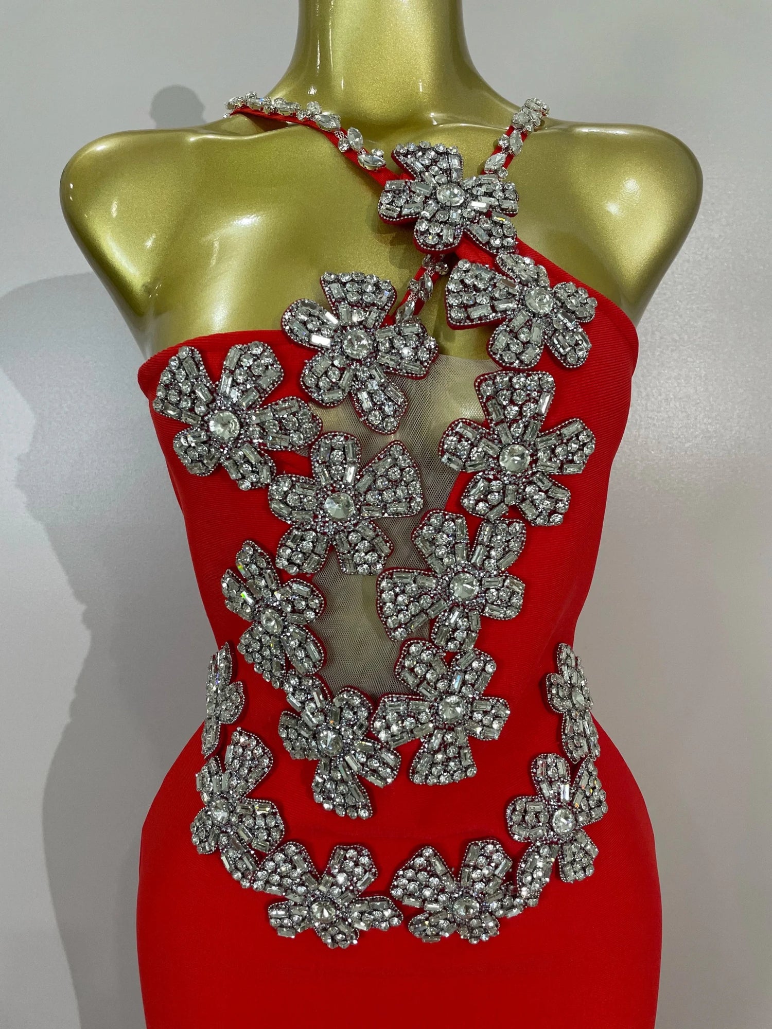 Lunaria Backless Crystal Bandage Dress - Lu Di Lusso