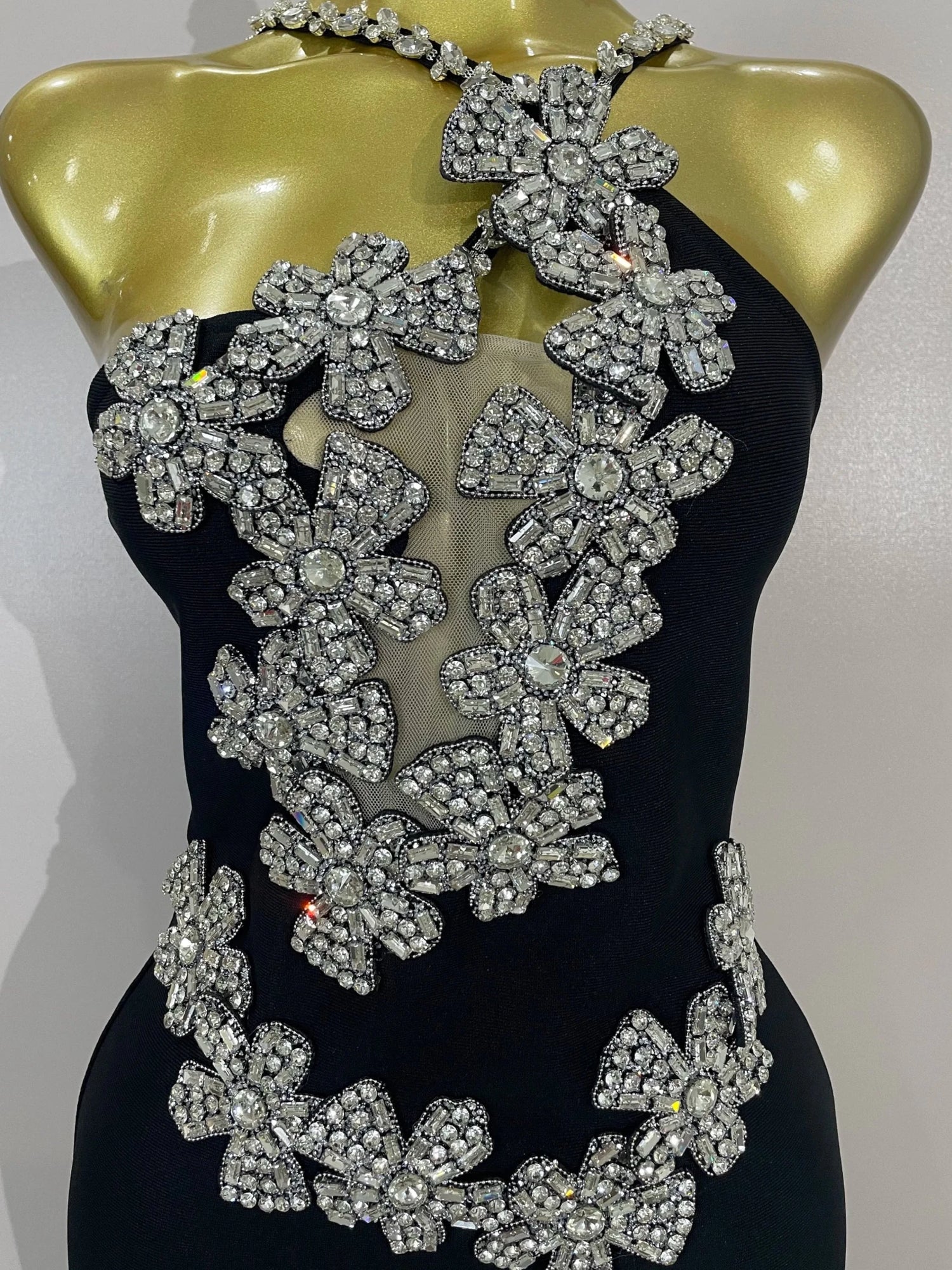 Lunaria Backless Crystal Bandage Dress - Lu Di Lusso