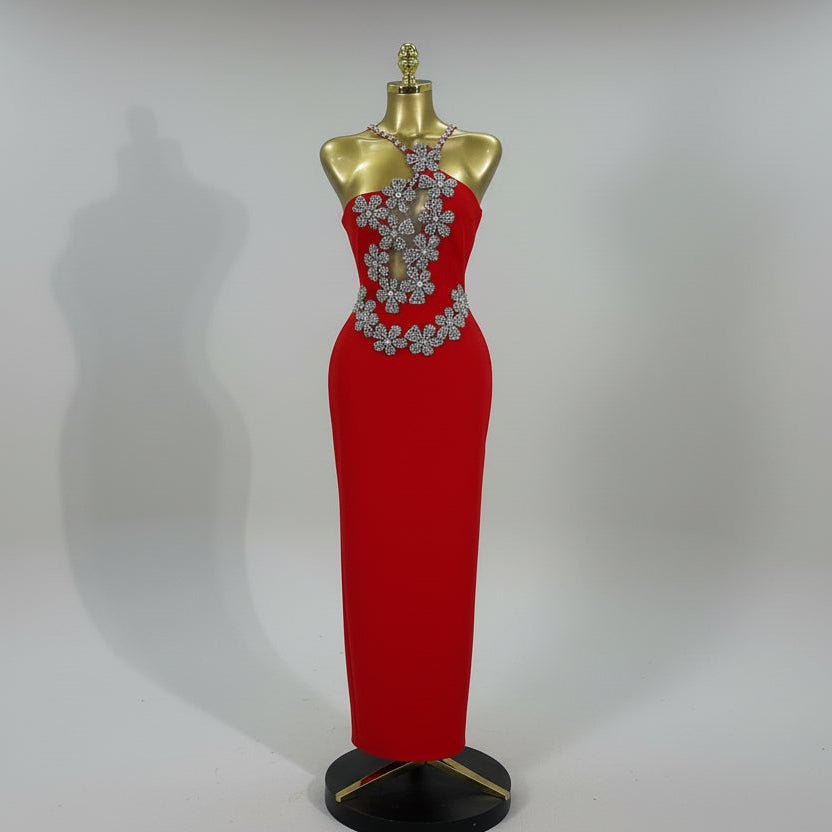 Lunaria Backless Crystal Bandage Dress - Lu Di Lusso