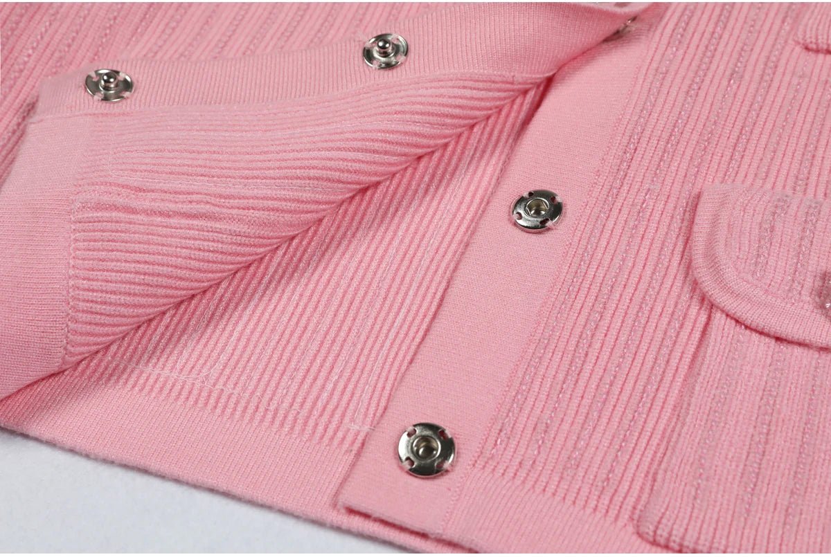 Lunivelle Sequin Knit Cardigan & Pencil Skirt Set - Lu Di Lusso