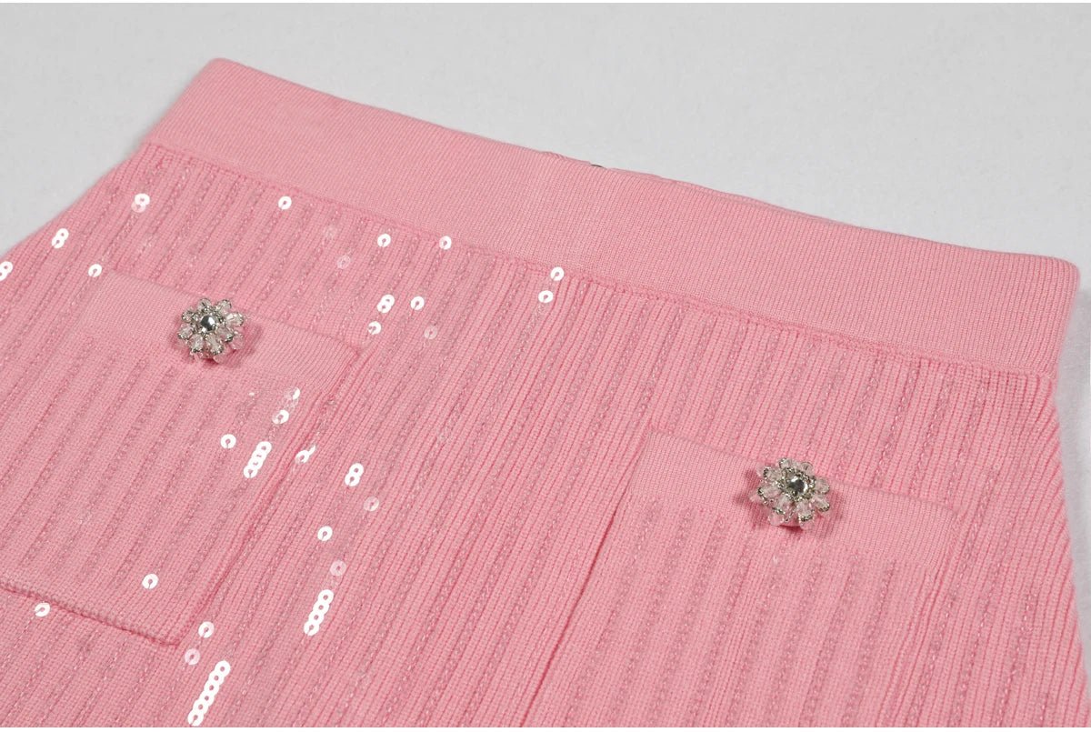 Lunivelle Sequin Knit Cardigan & Pencil Skirt Set - Lu Di Lusso