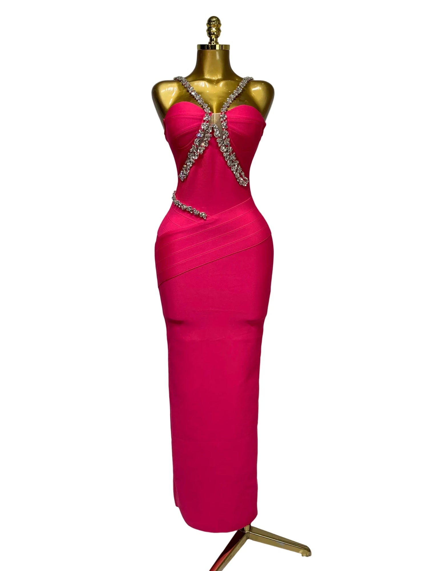 LUXÉRA Rhinestone Maxi Dress - Lu Di Lusso