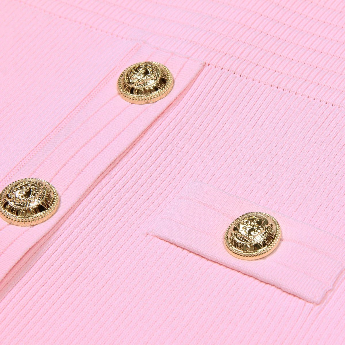 MAÉLIS Gold Button Dress - Lu Di Lusso